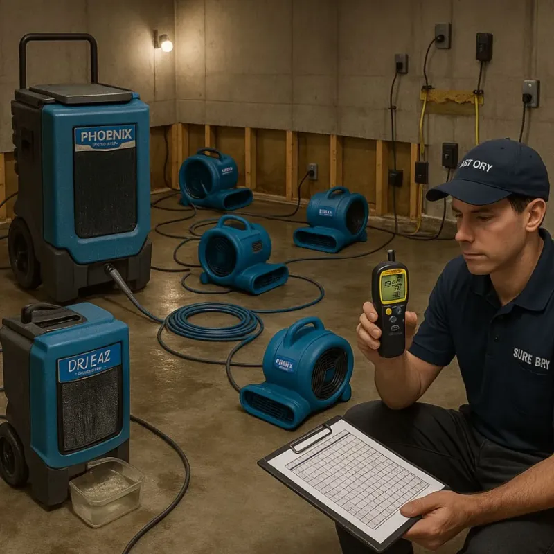 Structural Drying and Dehumidification process in Mayville, NY
